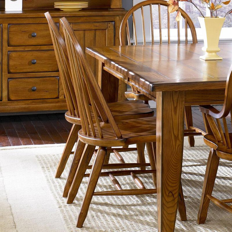 Liberty Furniture Treasures Bow Back Side Chair - Oak in Rustic Oak image number 4