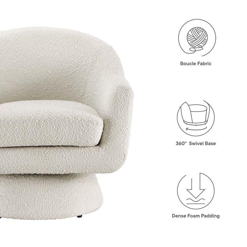 Astral Boucle Fabric Boucle Fabric Swivel Chair image number 6