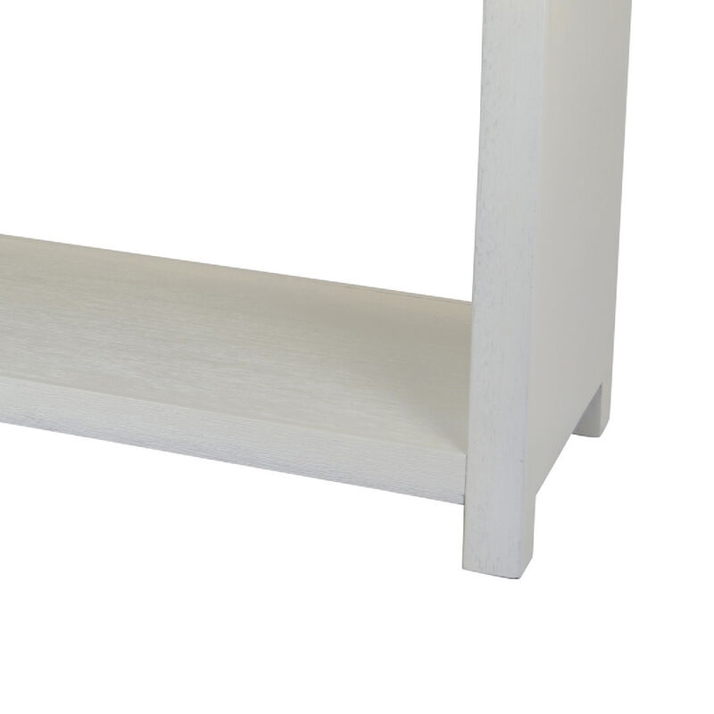 Jack Console Table, White Wood, 3 Drawers and Bottom Shelf, 47 Inch image number 4