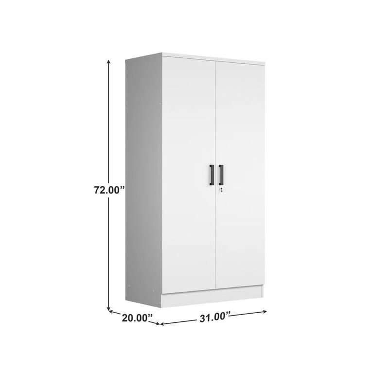 2 Doors Wardrobe with Shelves