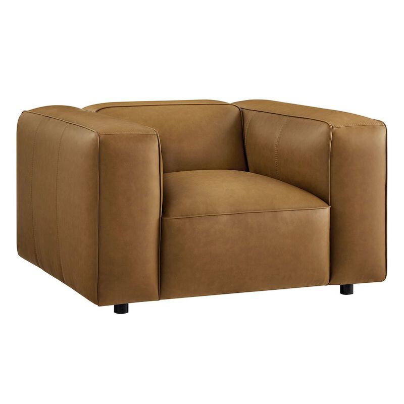 Auren Upholstered Vegan Leather Modular Armchair image number 0