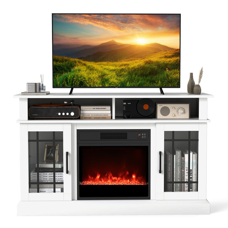 Fireplace TV Console with Remote & LED Mood Lighting &ndash; Media Cabinet for TVs Up to [40 inches]"