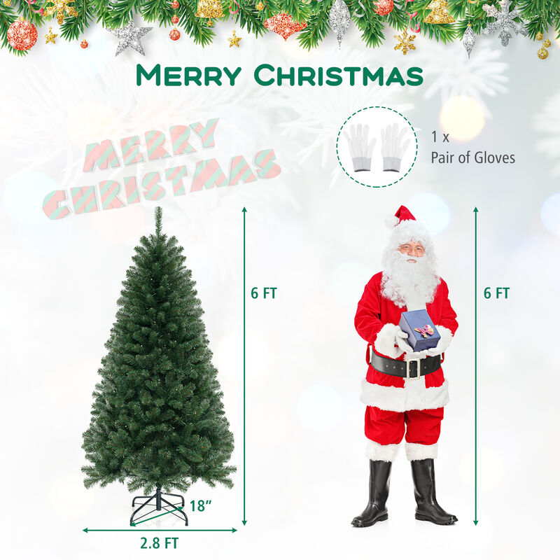 Artificial Christmas Tree with Branch Tips and  LED Lights