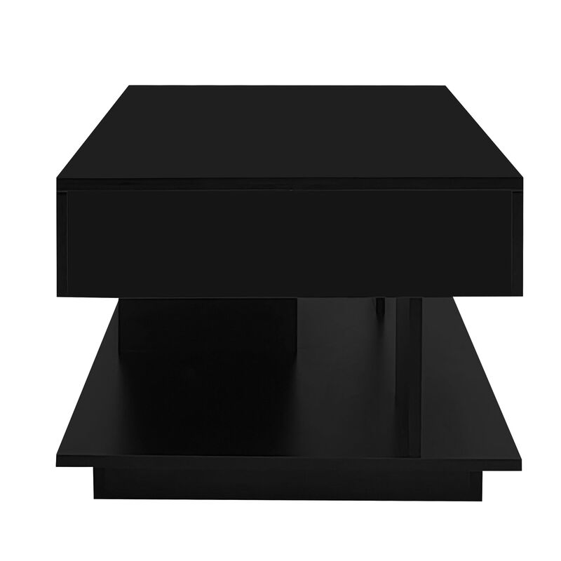 Clihome 41.3''-76.7'' Extendable Coffee Table, Efficient Central Coffee Table with Multiple Storage Compartments, Multifunctional Adjustable Coffee Table with Hidden Storage Space for Living Room image number 4