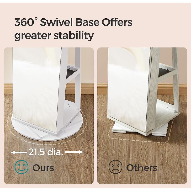 6-LED Lockable Mirror Jewelry Cabinet for Secure and Illuminated Storage