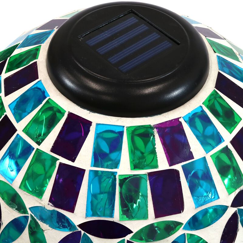 Sunnydaze Cool Blooms Glass Gazing Ball with Solar Light - 10 in image number 2