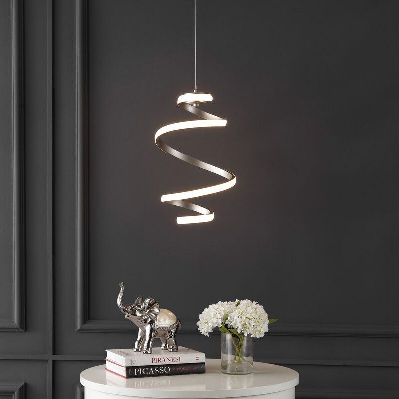 Whirl 11" 1-Light Modern Minimalist Aluminum/Iron Abstract Integrated LED Pendant