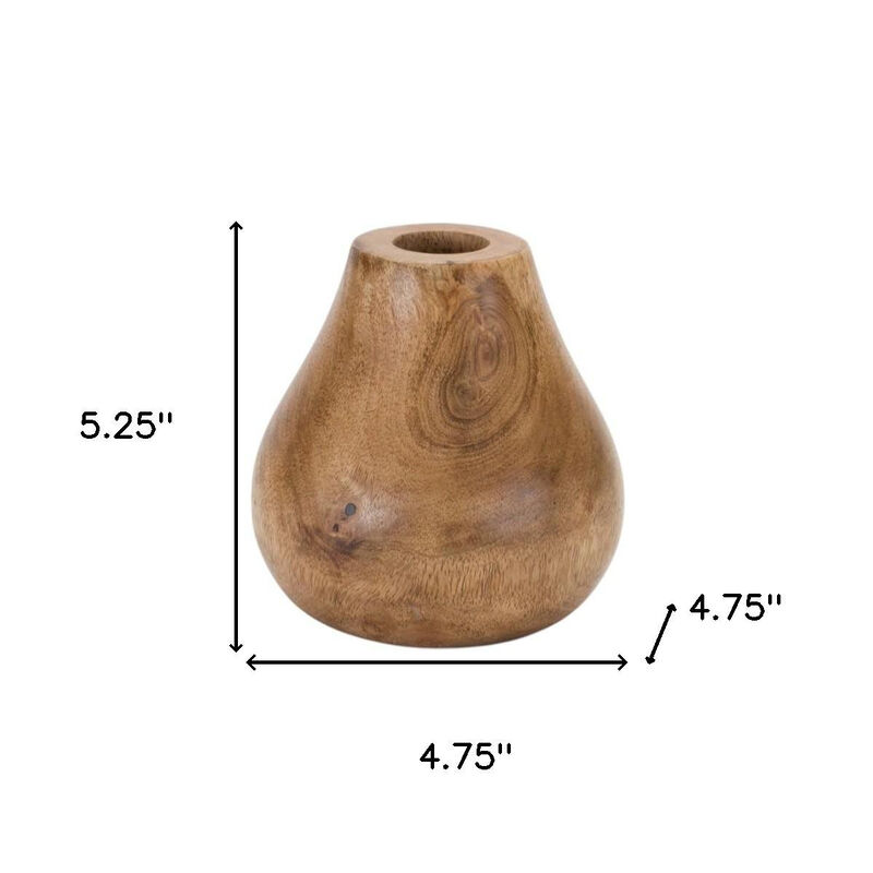 HomeRoots Set of Three Natural Wood Bud Table Vases image number 3