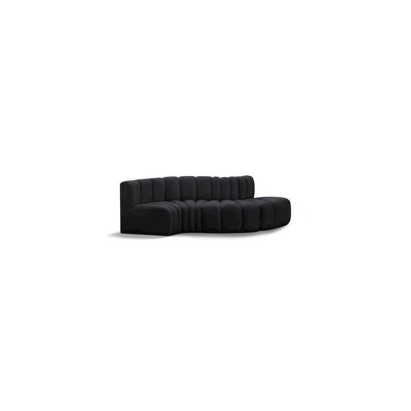 Meridian Furniture Arc Black Velvet Modular Sofa