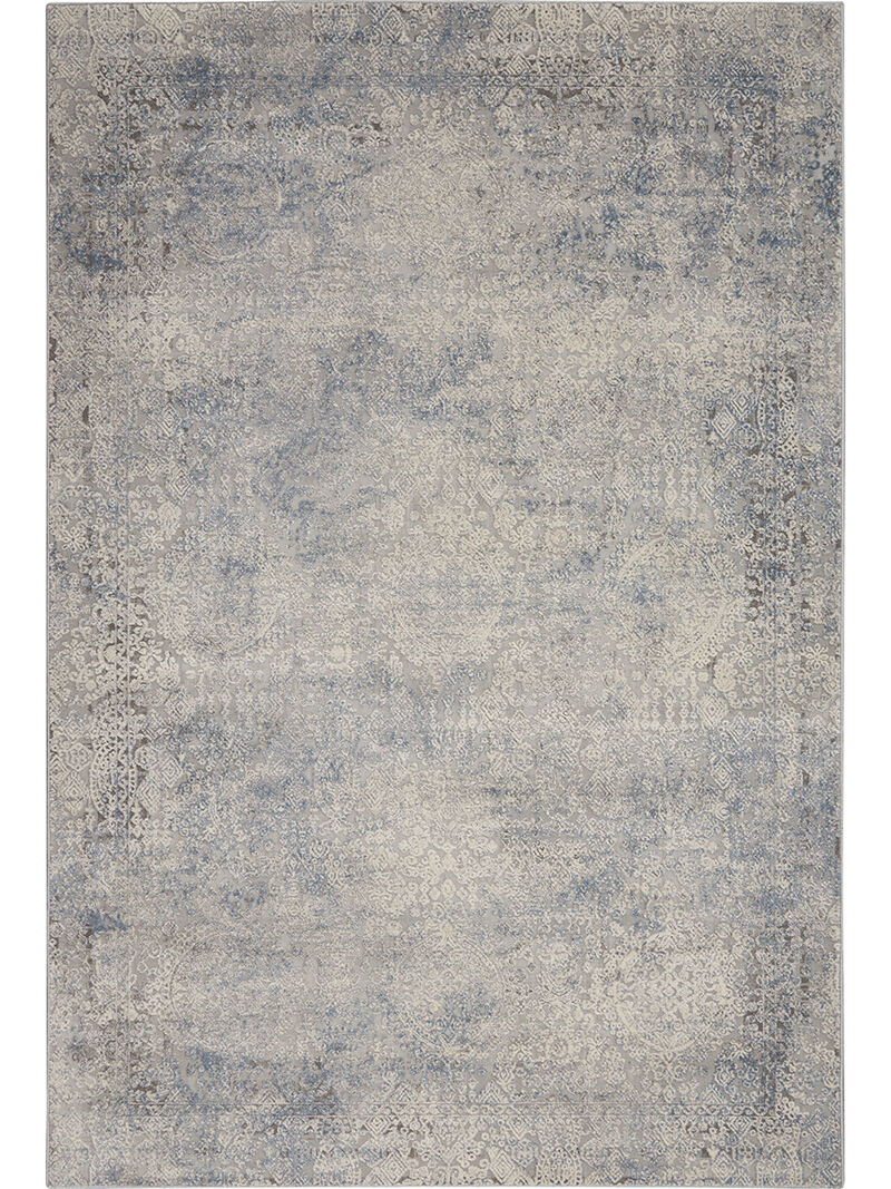 Rustic Textures RUS09 Ivory/Light Blue 3'11" x 5'11" Rug