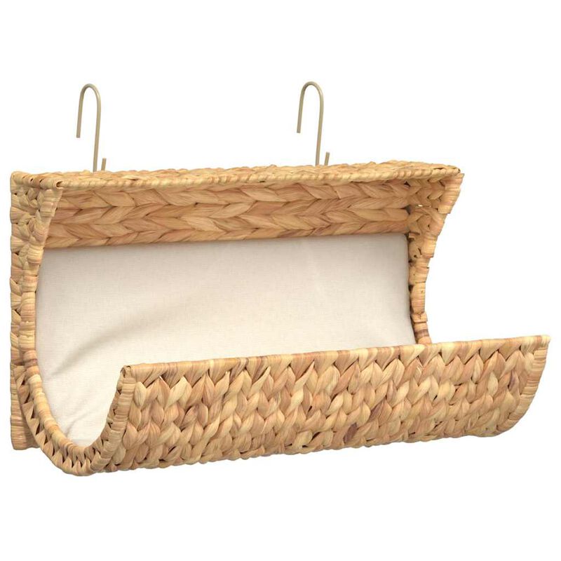Cat Bed with Cushion Water Hyacinth 14.6"x7.9"x7.9"