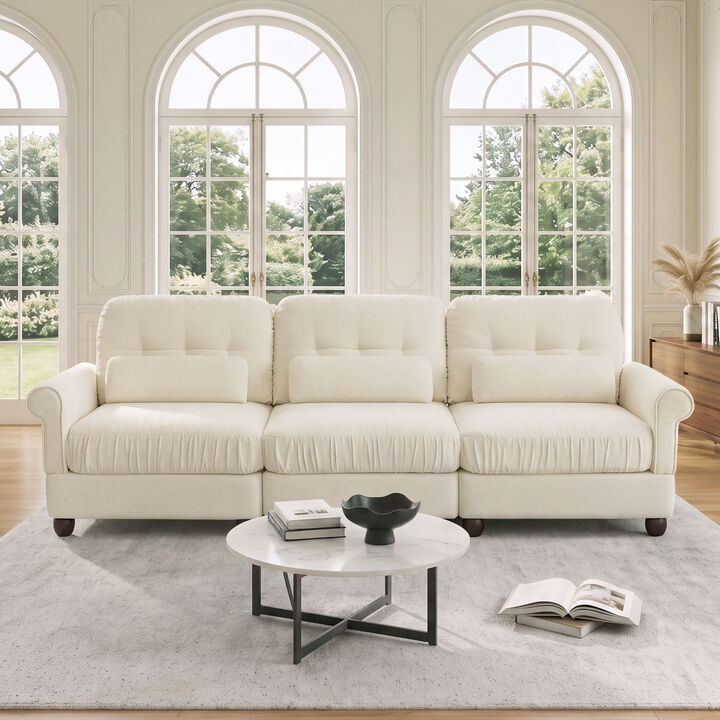 Juspep Mid Century Modern Chenille 3‑Seater Modular Sofa
