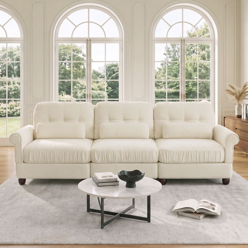 Juspep Mid Century Modern Chenille 3‑Seater Modular Sofa image number 1