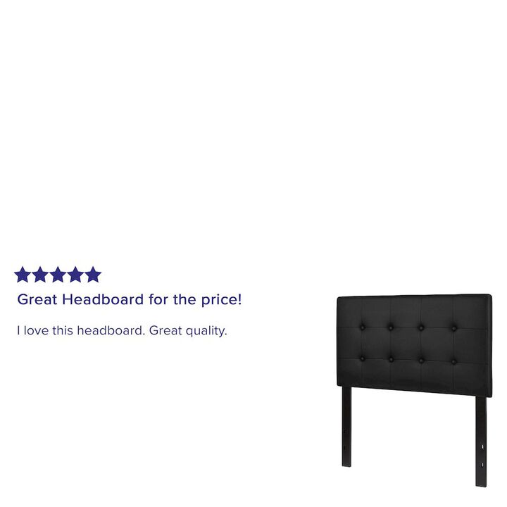 Flash Furniture Tufted Upholstered Twin Size Headboard in Black Vinyl