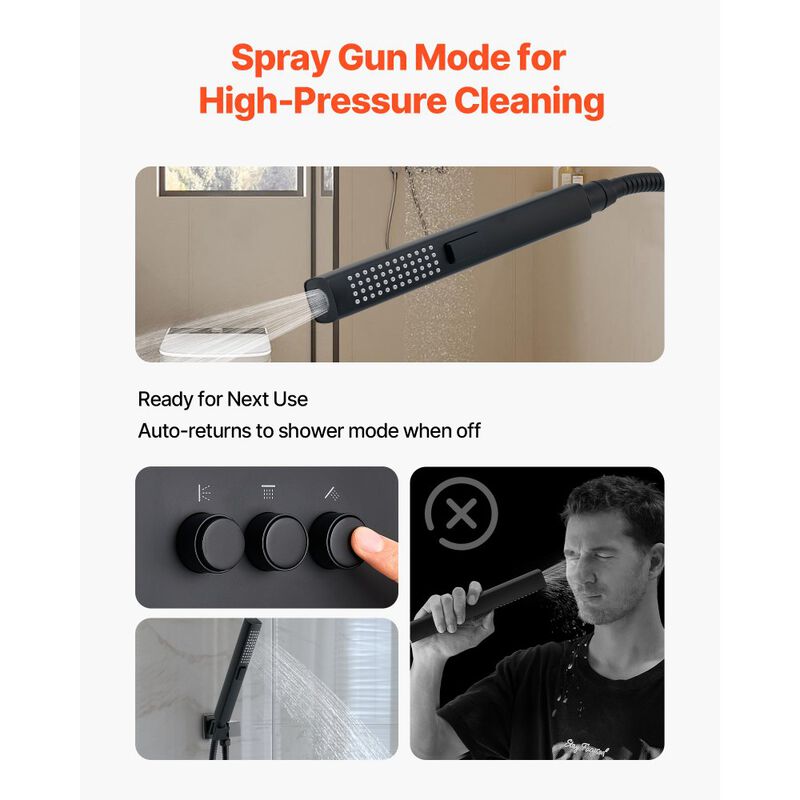 10 Inch Ceiling Mount Rainfall Shower System with Handheld Spray image number 5
