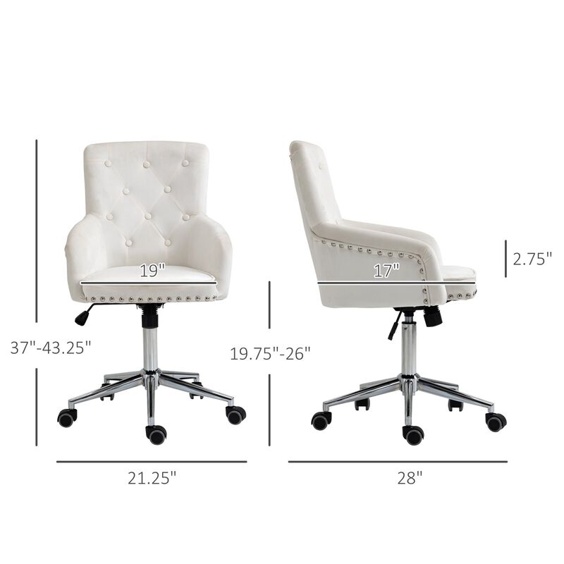 Desk Chair, Home Office Chair with Nailhead Trim, Button Tufted Back Design for Office, Computer Chair