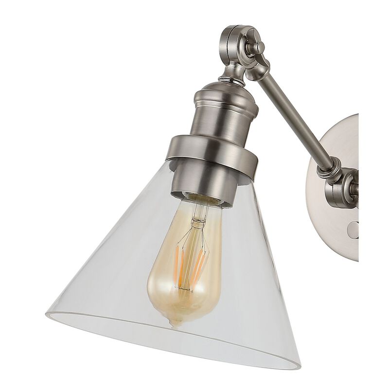 Cowie Iron/Glass Adjustable LED Wall Sconce (Set of 2)