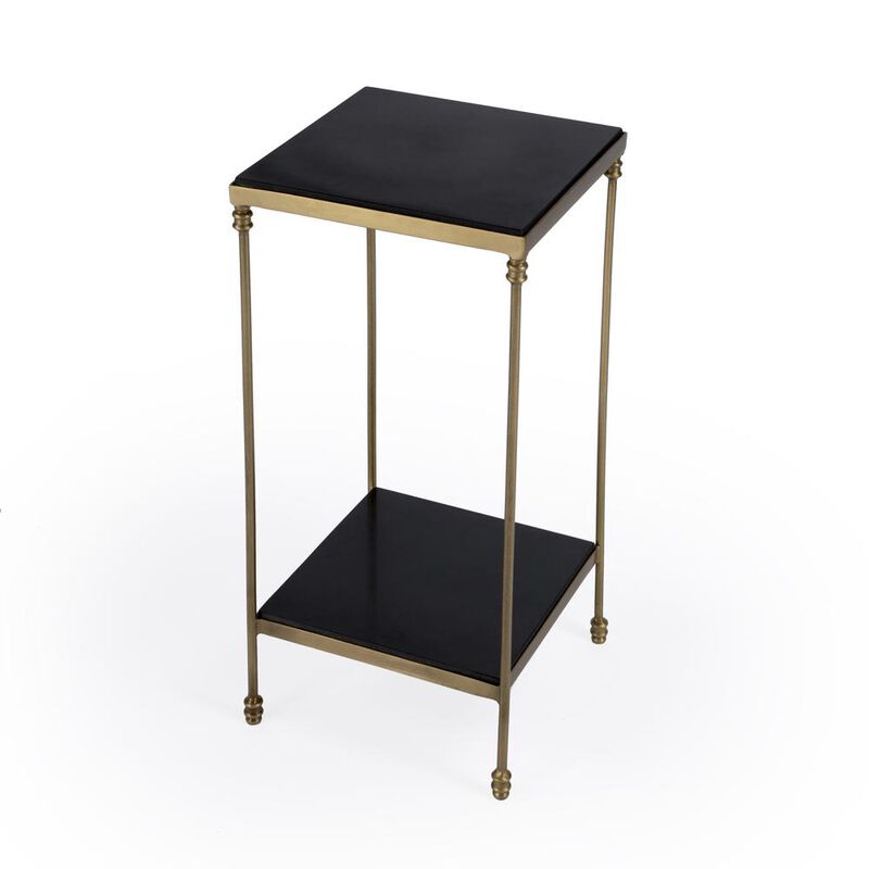 Butler Specialty Imogen Iron and Granite Side Table, Black
