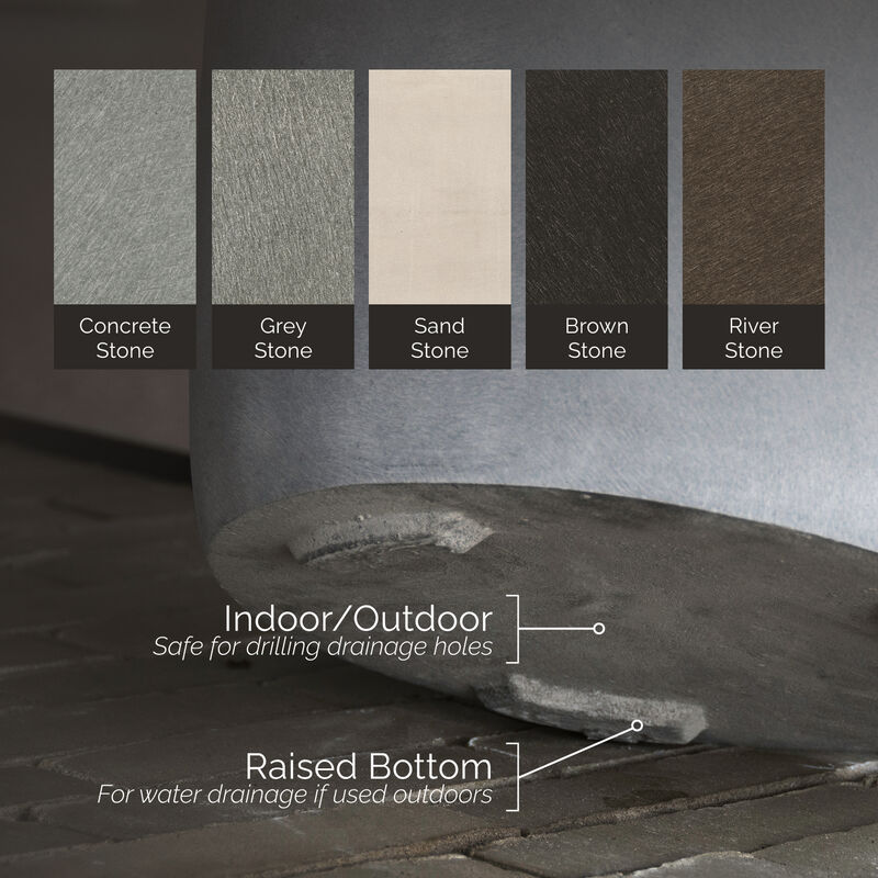 COSAPOTS Mondo Large Planter - Fiberglass Indoor/Outdoor and Weather-Resistant Round Planter