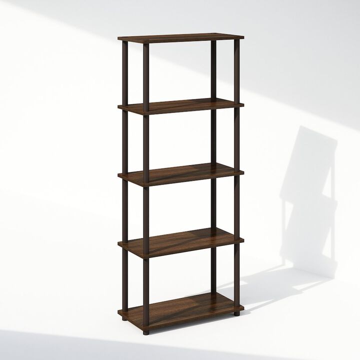 Turn-N-Tube 5-Tier Multipurpose Compact Display Rack, Shelving Unit, Bookcase