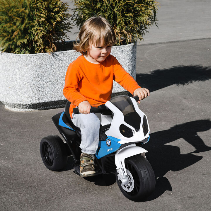 BreeBe 6V 3 Wheeled Electric Motorcycle, Kids Motorcycle Licensed BMW with Headlight, Music