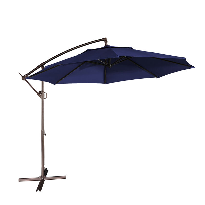 Mondawe 11ft Offset Patio Umbrella with Easy Tilt and Crank 360&deg; Rotate Patio Offset Hanging Outdoor Market Umbrella Cantilever Umbrella