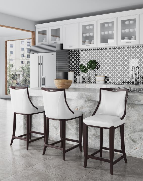 Emperor White Bar Stools (Set of 3)