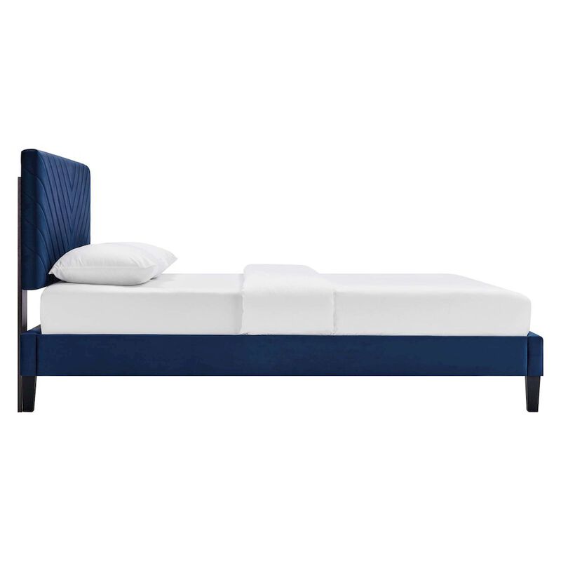 Roxanne Performance Velvet Full Platform Bed image number 1