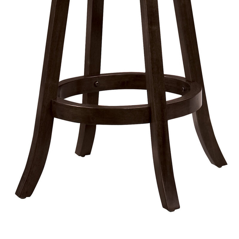 29" Swivel Bar Stool with Upholstered Seat, Black And Brown ,Set of 2