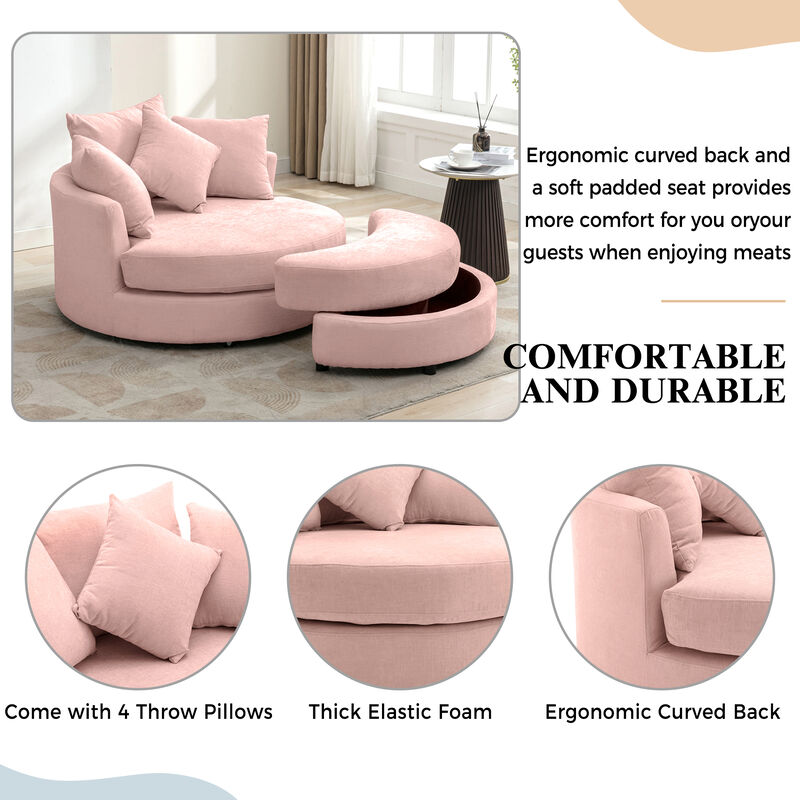 Pislug 360&deg; Swivel Accent Barrel Chair image number 4