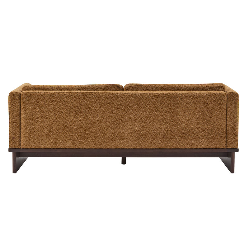 Christopher Knight Home Miranda 77'' Modern 3-Seater Rubberwood Upholstered Sofa with Thick Cushions