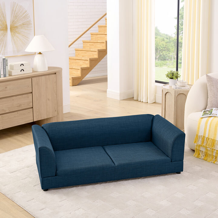 Dog Sofa for Medium Large Dog, Rectangular Design with Backrest, Armrests, Soft Cushion