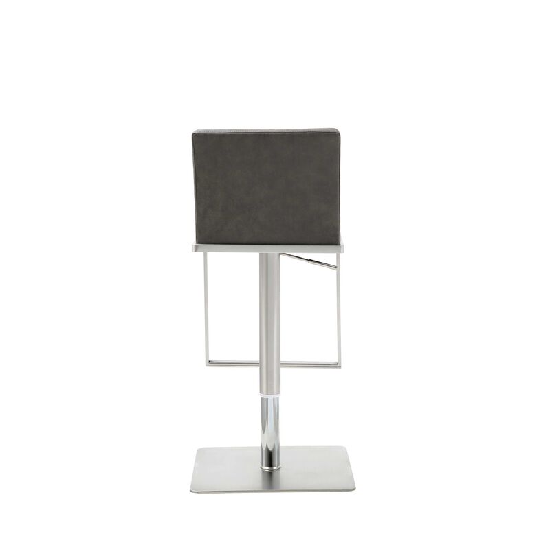 Sleek Stainless Steel Bar Stool with Backrest, Durable Counter Height Chair