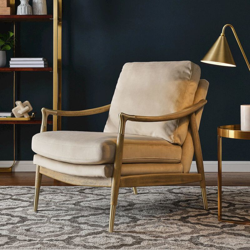 Langford Performance Velvet Accent Armchair image number 7