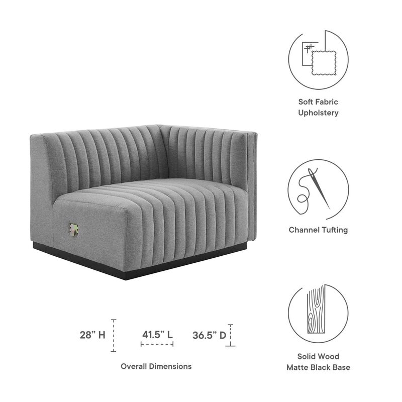 Conjure Channel Tufted Upholstered Fabric Right-Arm Chair image number 5