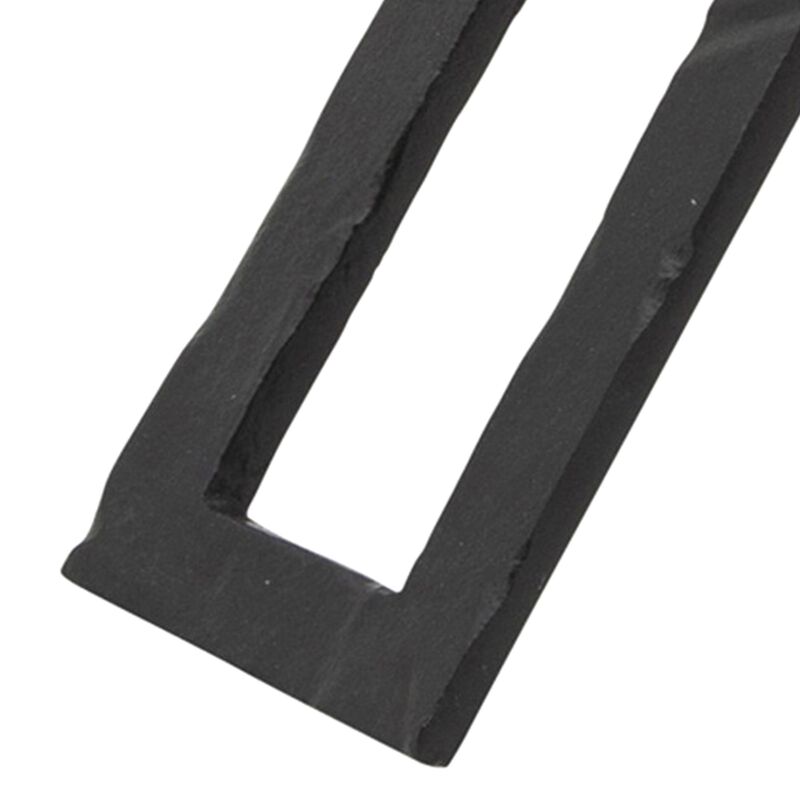 12 Inch Sculpture, 2 Metal Rectangles, Entwined Metal Structures, Black - Benzara image number 3