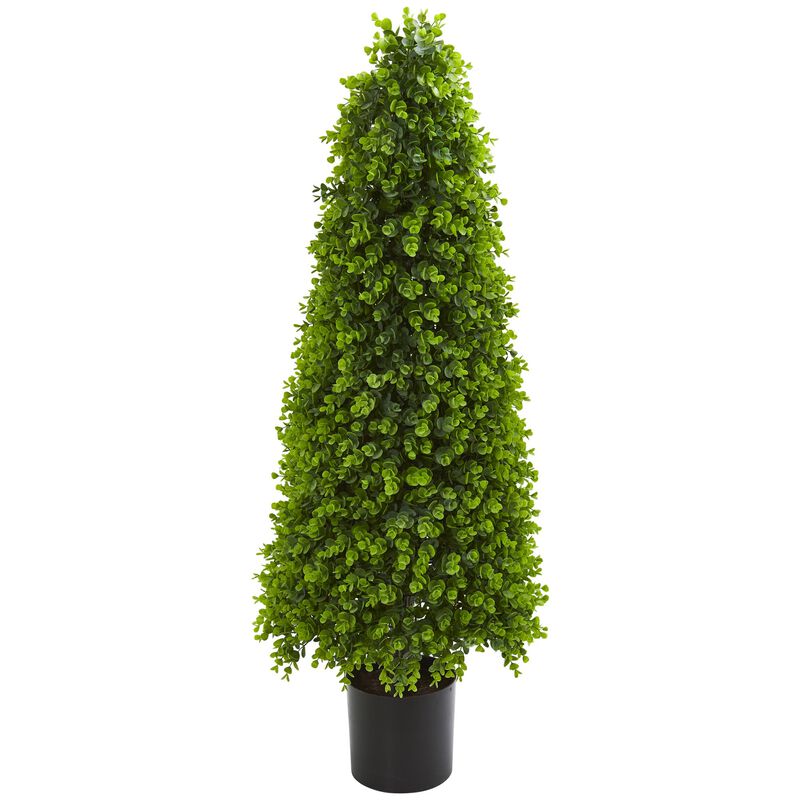 Hivvago 4 Feet Eucalyptus Topiary Artificial Tree (Indoor/Outdoor)