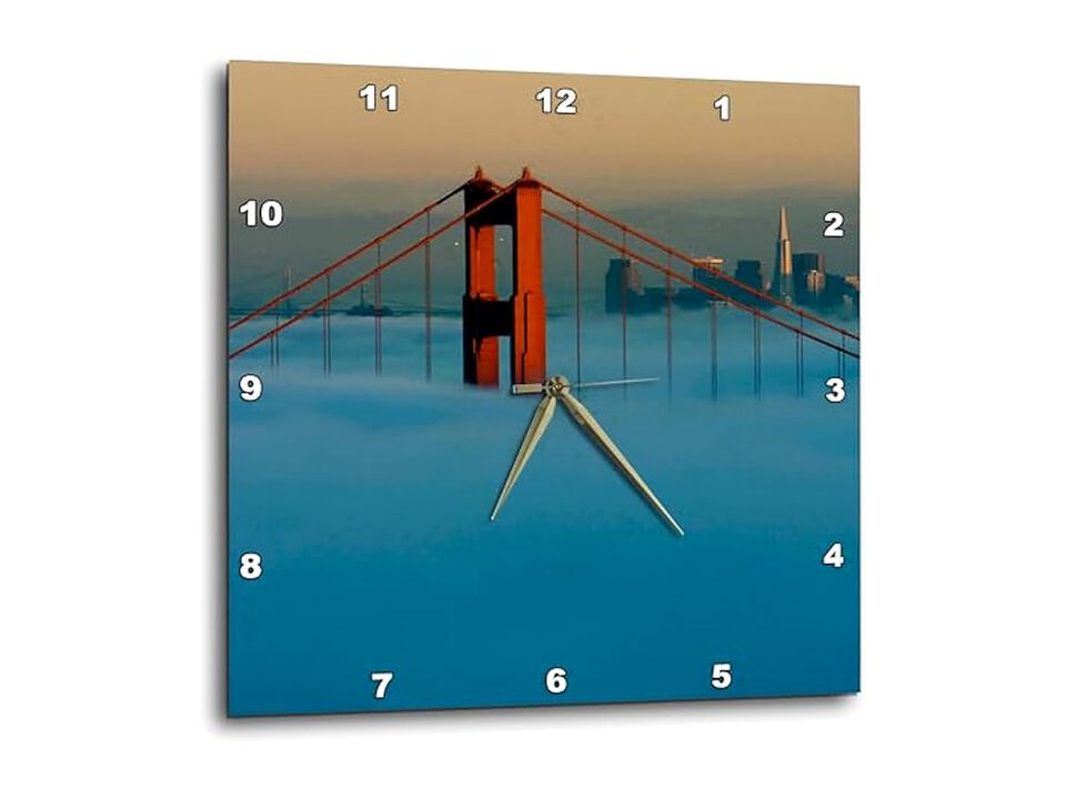 Fog San Francisco Golden Gate Bridge Wall Clock 10 Inch Home Decor