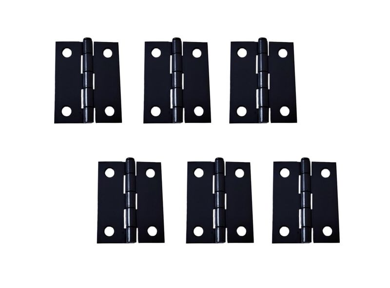 QCAA Narrow Butt Utility Hinge, Swaged, with Removable Loose Pin for Cabinet Door or Box Hinge, 2 x 1-1/2 x 1.4mm, Flat Blac