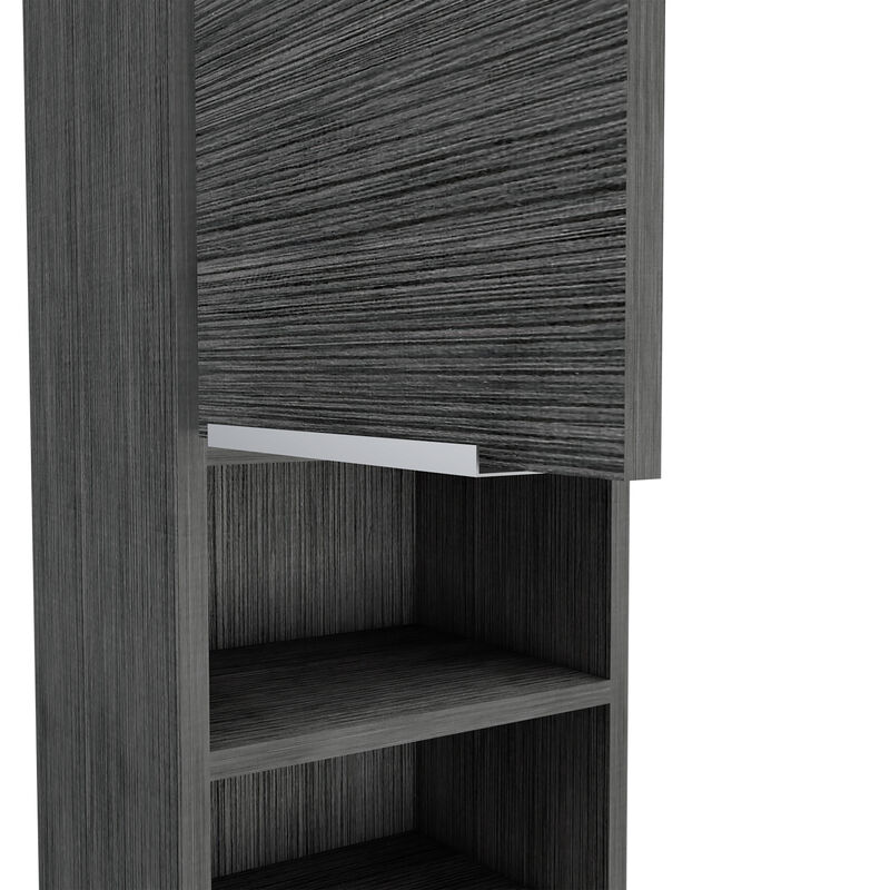 DEPOT E-SHOP Savona Medicine Single Door Cabinet, Two External Shelves, Two Interior Shelves, Black