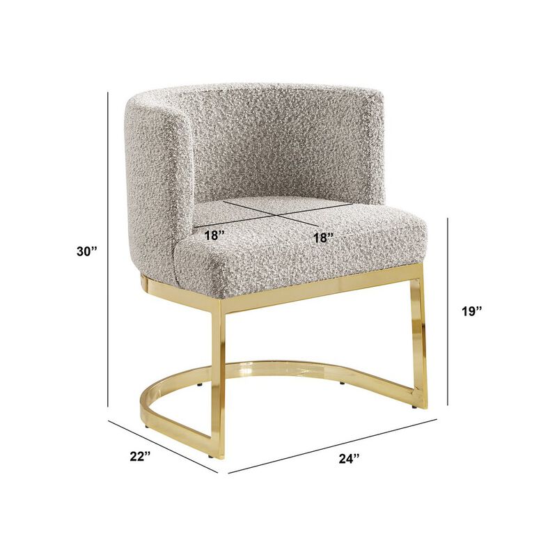 Best Quality Furniture Gray With Gold Chrome Base Barrel Chair (Single Chair)