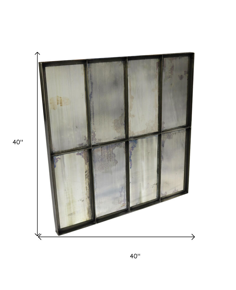 HomeRoots 40" Black Square Metal Framed Accent Mirror image number 5