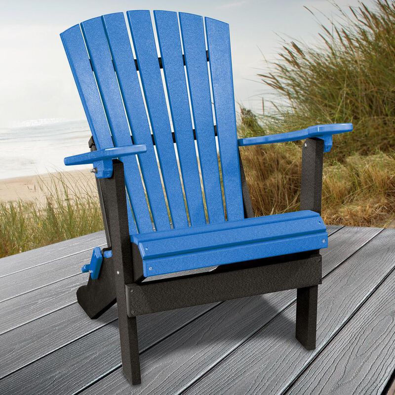 Foldable Adirondack Chair in Blue and Black