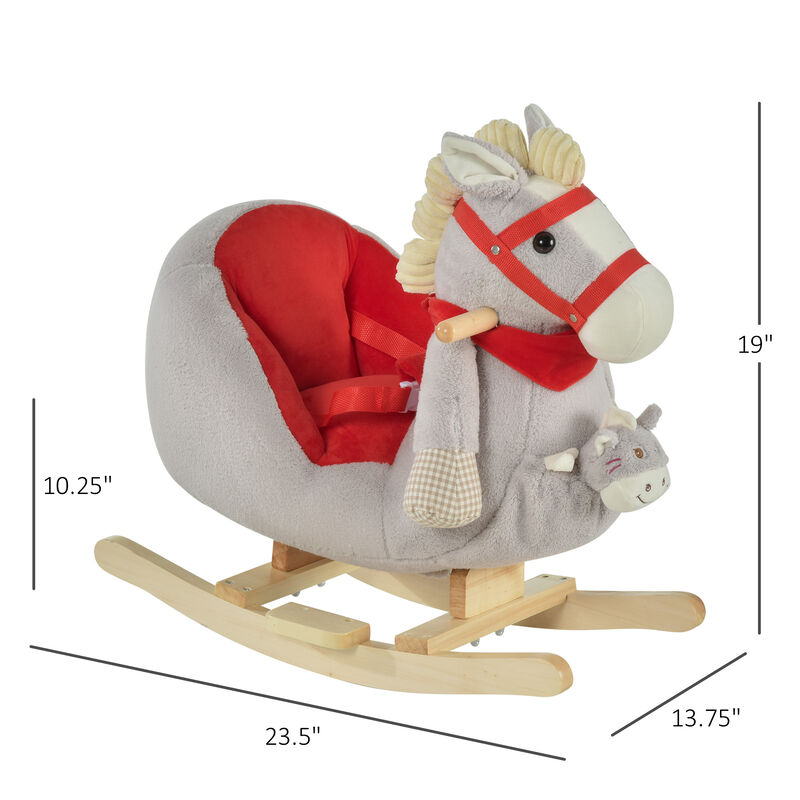 BreeBe Kids Musical Rocking Horse Ride-On Toy image number 2