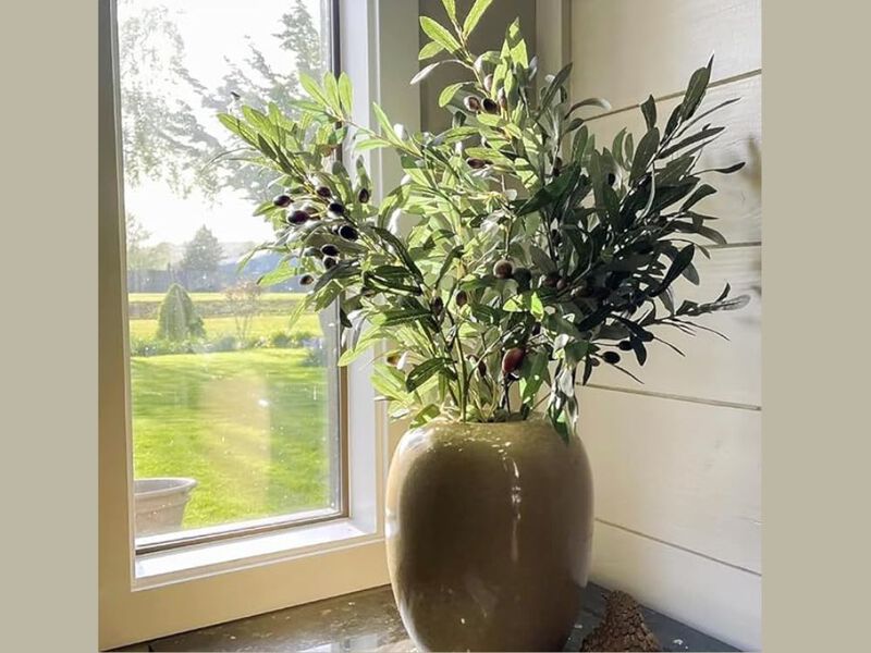 3 Piece Green Artificial Greenery Stems Outdoor Home Decor image number 1