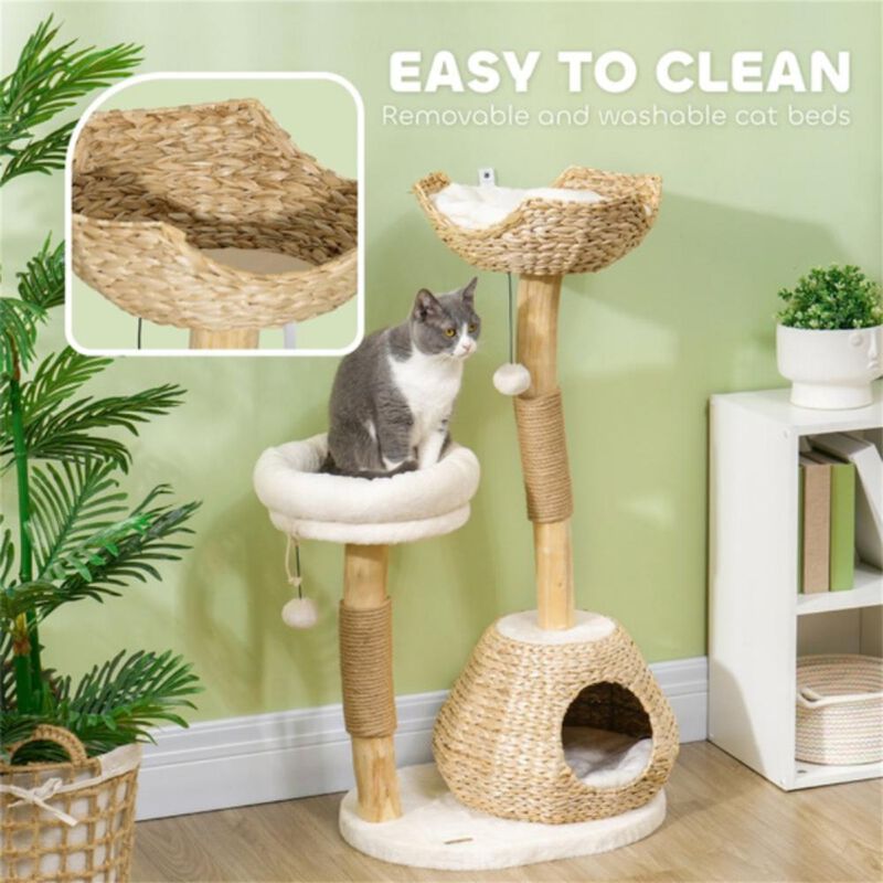 Premium Cat Tree with Multi-Level Perches, Scratching Posts, and Cozy Hideaways for Cats