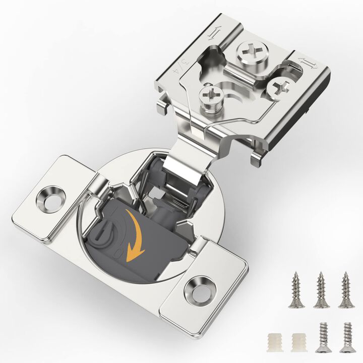 FURNIWARE Furniware 2 Pieces 3/4 inch Overlay Soft Close Hinges for Kitchen Cabinet Hinges 4 Way Adjust Soft Closing Face Frame