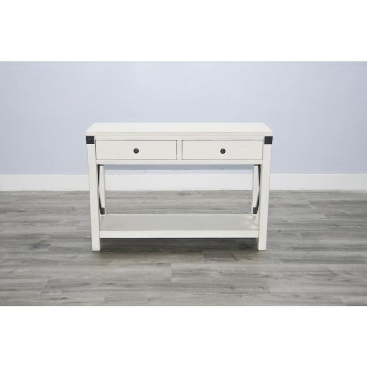 Sunny Designs Bayside Marble White Wood Sofa Table