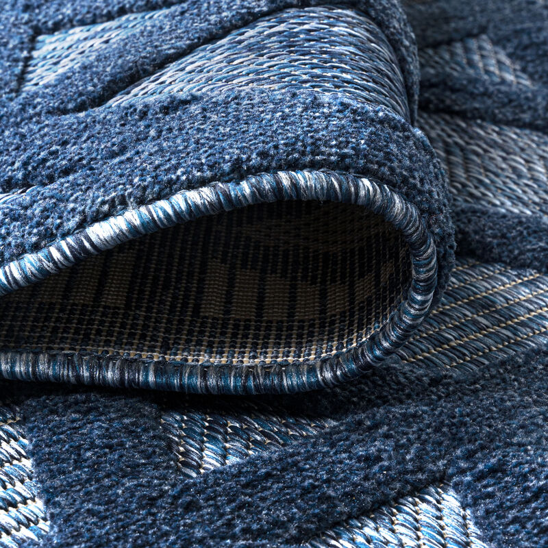 Talaia Neutral Geometric Round Indoor/Outdoor Area Rug