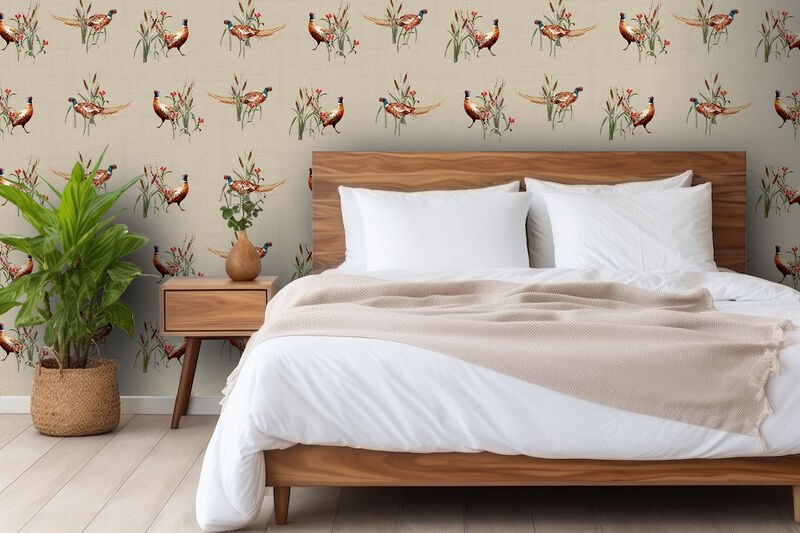 Eustace Neutral Pheasant Meadow Wallpaper (Set of 2) image number 2
